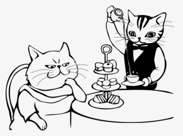 Tea Time, Candy, Waiter, Wealthy, Cat, Appetite - Waiter Cat, HD Png Download, Transparent PNG