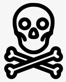 Skull And Crossbones Poison Clip Art - Flat Line Skull, HD Png Download, Transparent PNG