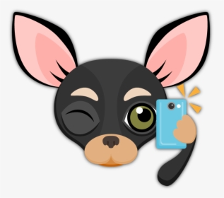 Black Tan Chihuahua Stickers - Emoji Dogs Black, HD Png Download, Transparent PNG