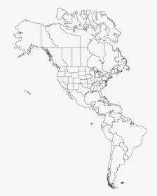 America Drawing Line Huge Freebie Download For Powerpoint - Black And White Western Hemisphere Map, HD Png Download, Transparent PNG