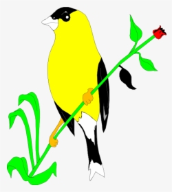 Goldfinch On A Flower Stem Svg Clip Arts, HD Png Download, Transparent PNG