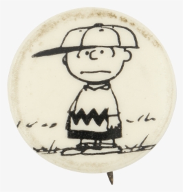 Charlie Brown Hat Black And White Entertainment Button - Cartoon, HD Png Download, Transparent PNG
