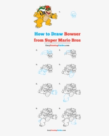 How To Draw Bowser From Super Mario Bros - Draw Bowser Step By Step, HD Png Download, Transparent PNG