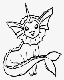 Pokemon Vaporeon Coloring Pages Az Coloring Pages - Vaporeon Black And White, HD Png Download, Transparent PNG