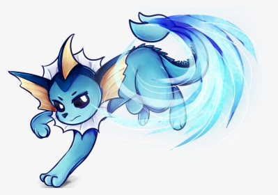 Vaporeon Used Aqua Tail - Vaporeon Being Attacked, HD Png Download, Transparent PNG