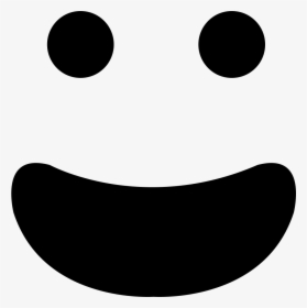 Happy Smiling Emoticon Face With Open Mouth - Smiling Black Mouth Svg, HD Png Download, Transparent PNG