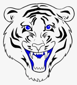 Drawing Tigers Open Mouth - Tiger Drawing Face, HD Png Download, Transparent PNG