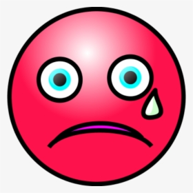 Emoticons Crying Face - Red Sad Face Crying, HD Png Download, Transparent PNG