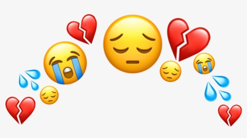 #sad #cry #crying #emojis #emojicrown #emoji #crown - Smiley, HD Png Download, Transparent PNG