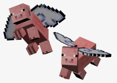 Fpig1 - Minecraft Flying Pig Png, Transparent Png, Transparent PNG