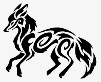 Transparent Tribal Arrow Clipart - Black And White Fox Drawing, HD Png Download, Transparent PNG