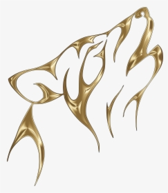 Polished Copper Tribal Wolf No Background Clip Arts - Wolf Tattoo, HD Png Download, Transparent PNG
