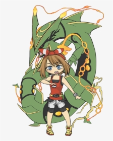 Chibswipgaia Pkmnsapphire - Pokemon Rayquaza And May, HD Png Download, Transparent PNG
