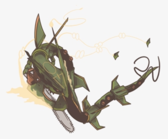 Battle Damage Mega Rayquaza  217th $5 Commission Want - Illustration, HD Png Download, Transparent PNG