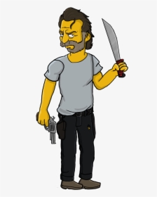 The Walking Dead Clipart Rick Grimes - Walking Dead Los Simpson, HD Png Download, Transparent PNG