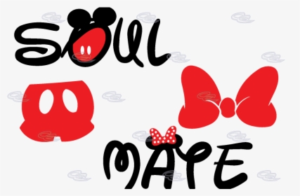 Mickey Mouse Bow Png - Soulmate Mickey And Minnie Shirts, Transparent Png, Transparent PNG