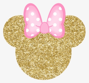 #minniemouse #glitter #bow #goldpink #pink #gold - Minnie Mouse Gold Png, Transparent Png, Transparent PNG