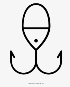 Fish Hook Coloring Page - Fishing Hook Coloring Page, HD Png Download, Transparent PNG