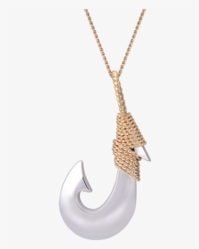 Yellow Gold And Silver Fish Hook Pendant - Locket, HD Png Download, Transparent PNG