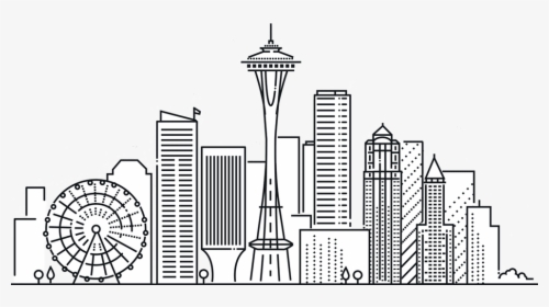 Charlotte, Nc And Surrounding Areas - Seattle City Line Drawing, HD Png Download, Transparent PNG