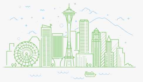 2020 Skyline - Seattle Skyline Drawing Easy, HD Png Download, Transparent PNG