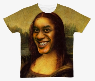Mr Bean S Face On The Mona Lisa Classic Sublimation Hd Png Download Transparent Png Image Pngitem - mr bean shirt roblox