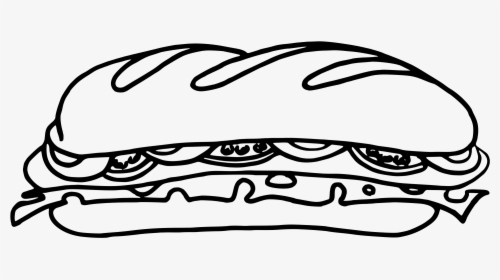 Sandwich One Bw Clip Arts - Sandwich Clipart Black And White, HD Png Download, Transparent PNG