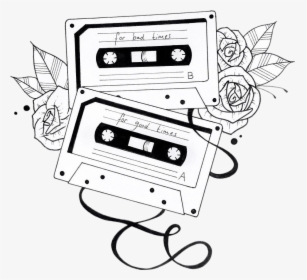 Cassette Drawing - Aesthetic Cassette Tape Drawing, HD Png Download, Transparent PNG