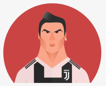 The Flat Design Portrait Of Cristiano Ronaldo - Flat Design Portrait, HD Png Download, Transparent PNG