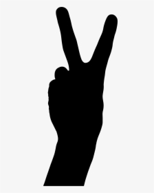 Peace Clipart Peace Quiet - Hand Peace Sign Silhouette, HD Png Download, Transparent PNG