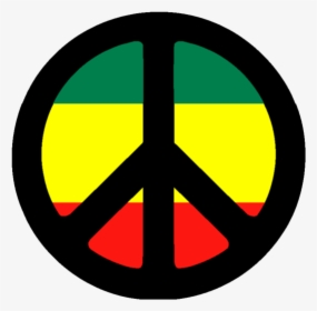 Peace Symbol Png - Peace Logo Rasta Color, Transparent Png, Transparent PNG