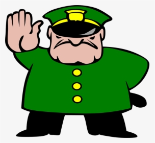 Police, Man, Stop, Strict, Stick, Angry, Hat, Green - Stop Clipart, HD Png Download, Transparent PNG