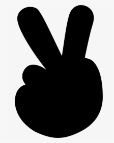 Peace , Png Download - Finger Peace Cartoon Black, Transparent Png, Transparent PNG