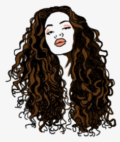 Long Curly Hair Silhouette, HD Png Download, Transparent PNG