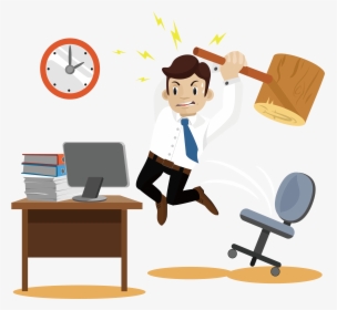 Humans Clipart Office Person - Business Man Angry Free, HD Png Download, Transparent PNG