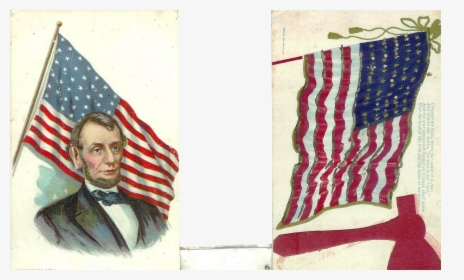 2 Patriotic Abraham Lincoln American Flag 1900, HD Png Download, Transparent PNG
