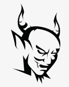 Collection Of Free Satan Drawing Stencil Download On - Black And White Devil Face, HD Png Download, Transparent PNG