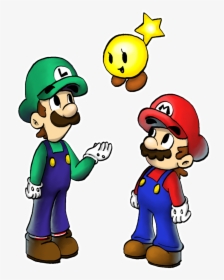 Collection Of Free Luigi Drawing Artwork - Mario Luigi And Starlow, HD Png Download, Transparent PNG