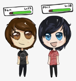 Transparent Dan And Phil Png - Cute Dan And Phil Drawing, Png Download, Transparent PNG