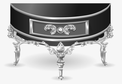 Table, Half Moon, Console, Furniture, Black, Ornate - Table, HD Png Download, Transparent PNG