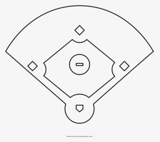 Baseball Field Coloring Page - Play De Beisbol Para Dibujar, HD Png Download, Transparent PNG