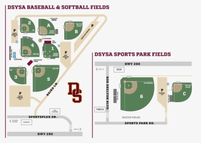 Dsysa Baseball Field Map, HD Png Download, Transparent PNG