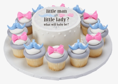 Gender Reveal Cake And Cupcakes - Bow Or Bowtie Gender Reveal Cake, HD Png Download, Transparent PNG