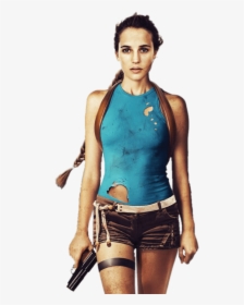 Lara Croft Armed - Tomb Raider 2017 Alicia Vikander, HD Png Download, Transparent PNG