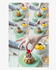 Banana Split Mini Bundt Cakes - Buttercream, HD Png Download, Transparent PNG