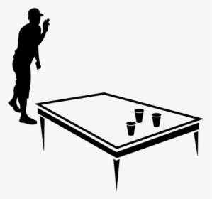 Beer Pong Silhouette - Beer Pong Player Silhouette, HD Png Download, Transparent PNG
