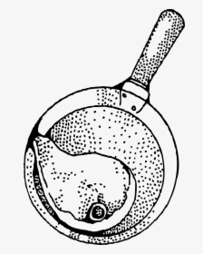 Frying Pan With Chop Clip Arts - Ham On Pan Clipart Black And White, HD Png Download, Transparent PNG