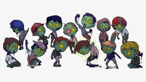 Zombie Clipart Zombie Horde - Zombie Hoarde Cartoon, HD Png Download, Transparent PNG