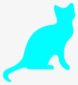 Transparent Blue Bow Png - Cat Silhouette Transparent Background, Png Download, Transparent PNG