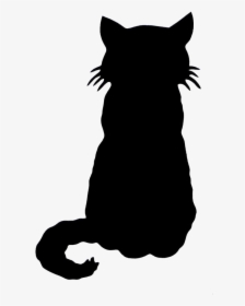 Black Cat Silhouette Of At Free For Personal Use Transparent - Cartoon Black Cat Sitting, HD Png Download, Transparent PNG
